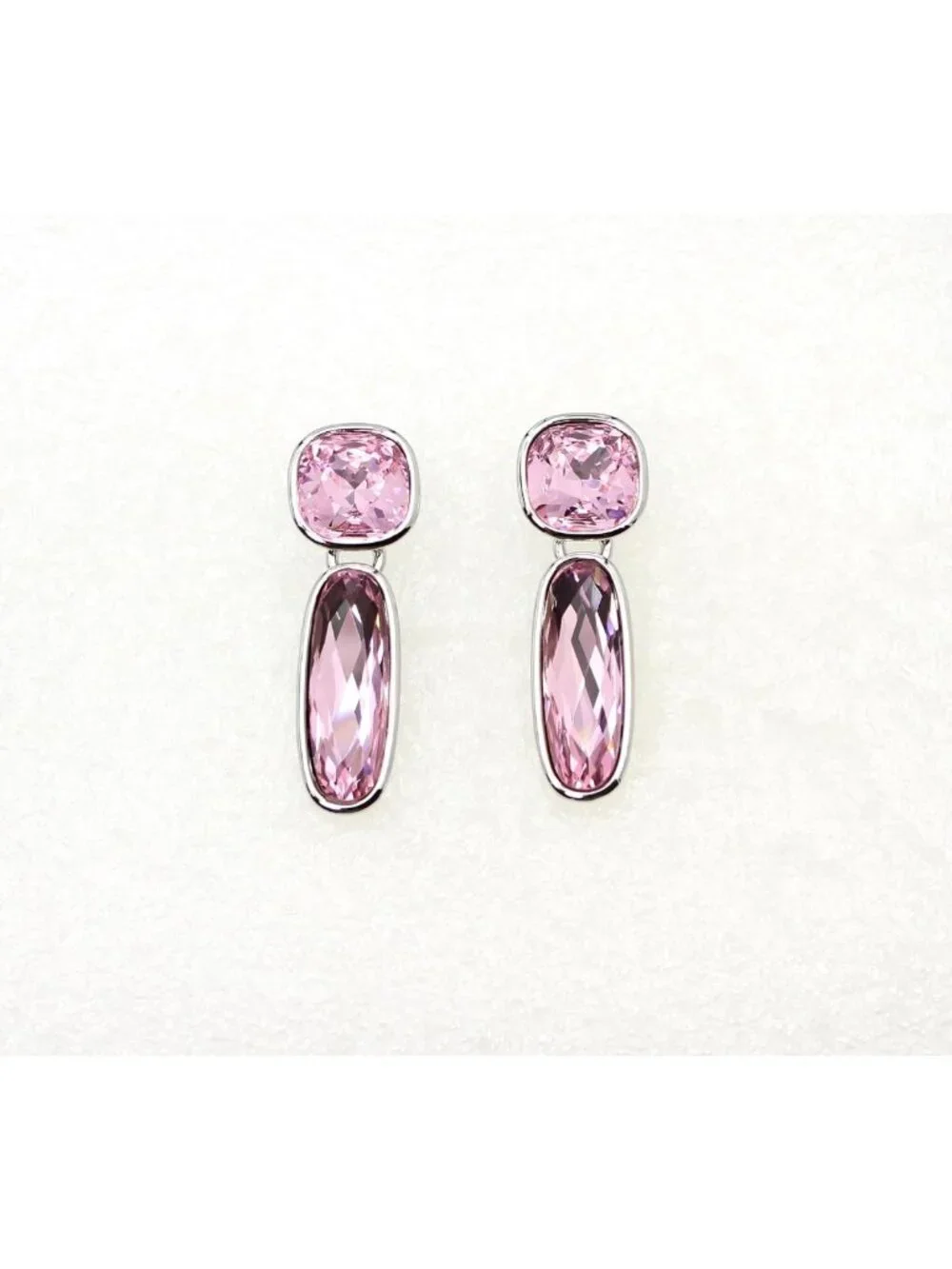 Elegant Crystal Floral Statement Necklace & Earrings Set - Rectangle & Square